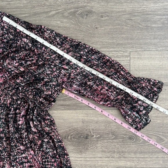 IRO Eleen Sheer Blouse Black & Pink Spotted Silk Blend Women's 36 / Small - Picture 12 of 12